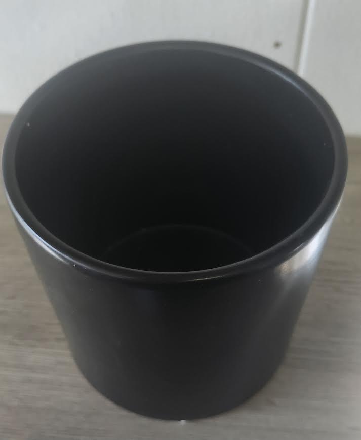 Black Ceramic 5" x 5" Cylinder
